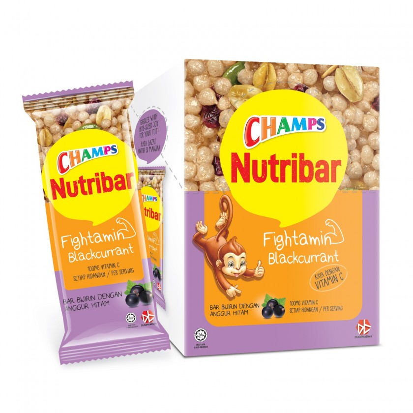 CHAMPS NUTRIBAR FIGHTAMIN BLACKCURRANT  6X25G 
